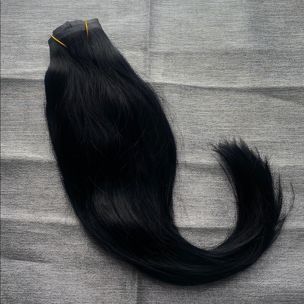 NEW WENNALIFE 16" Seamless Clip In Hair Extensions 130g 7Pc #B1 PU Skin Weft